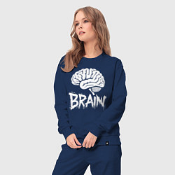 Костюм хлопковый женский Brain, цвет: тёмно-синий — фото 2