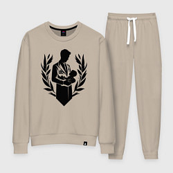 Костюм хлопковый женский Врач с младенцем в руках, цвет: миндальный