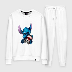 Костюм хлопковый женский Стич вырос, цвет: белый