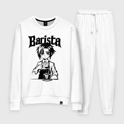 Костюм хлопковый женский Бариста аниме, цвет: белый