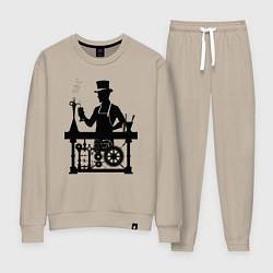 Костюм хлопковый женский Бармен стимпанк, цвет: миндальный