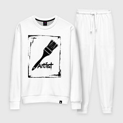 Костюм хлопковый женский Кисть художника, цвет: белый