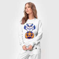 Костюм хлопковый женский Halloween owl, цвет: белый — фото 2