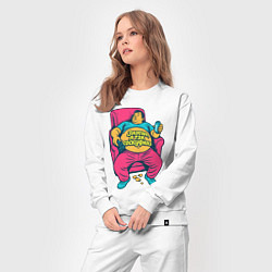 Костюм хлопковый женский Знаешь, я так соскуфился, цвет: белый — фото 2