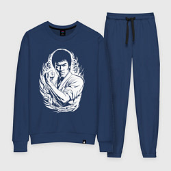 Костюм хлопковый женский Сила Дракона Брюс Ли, цвет: тёмно-синий