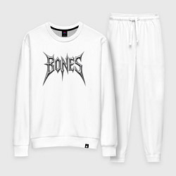 Костюм хлопковый женский Bones металлическое лого, цвет: белый