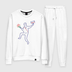 Костюм хлопковый женский Выпускник 2025 с дипломом, цвет: белый