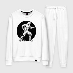 Костюм хлопковый женский Рестлер в черон круге, цвет: белый