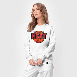 Костюм хлопковый женский Майами Хит - баскетбол, цвет: белый — фото 2