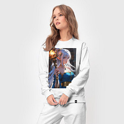 Костюм хлопковый женский Прекрасная эльфийка-маг с шаром огня, цвет: белый — фото 2