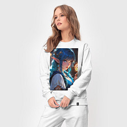 Костюм хлопковый женский Прекрасная эльфийка-маг с шаром огня, цвет: белый — фото 2