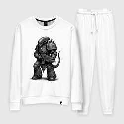 Костюм хлопковый женский Ксеноморф с болтером, цвет: белый