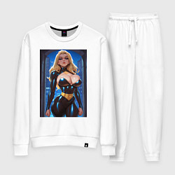 Костюм хлопковый женский Черная Канарейка на улице, цвет: белый