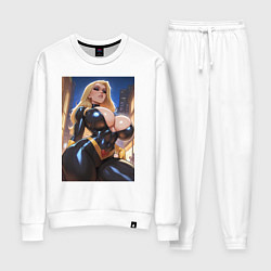 Костюм хлопковый женский Черная Канарейка на улице, цвет: белый