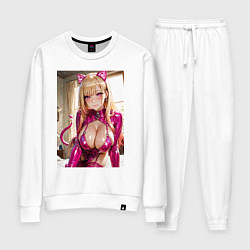 Костюм хлопковый женский Марин Китагава наряде гламурной кошечки, цвет: белый