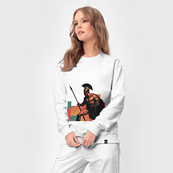 Костюм хлопковый женский Спартанец поп-арт, цвет: белый — фото 2