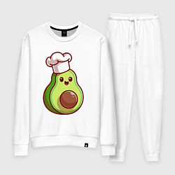 Костюм хлопковый женский Повар авокадо, цвет: белый