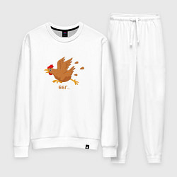 Костюм хлопковый женский Куриный бег, цвет: белый