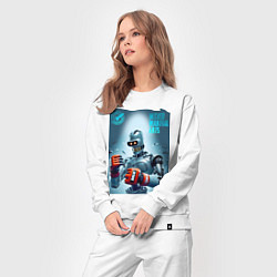 Костюм хлопковый женский Bender bending robot - mixed martial artist, цвет: белый — фото 2
