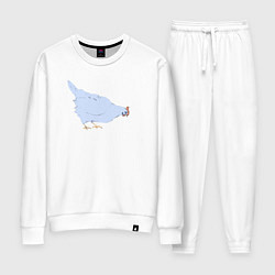 Костюм хлопковый женский Курочка голубая, цвет: белый