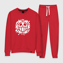 Костюм хлопковый женский Пираты сердца - лого, цвет: красный