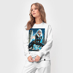 Костюм хлопковый женский Фелиция Харди героическая стойка, цвет: белый — фото 2