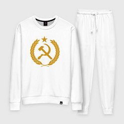 Костюм хлопковый женский Герб - СССР, цвет: белый