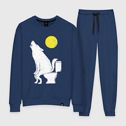Костюм хлопковый женский Срущий волк, цвет: тёмно-синий