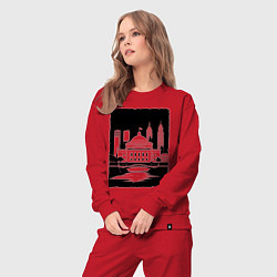 Костюм хлопковый женский Капитолий у высоток, цвет: красный — фото 2