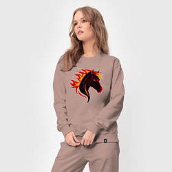 Костюм хлопковый женский Огненная лошадь, символ года, цвет: пыльно-розовый — фото 2