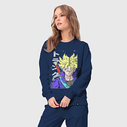 Костюм хлопковый женский Драконий жемчуг Транкс из будущего, цвет: тёмно-синий — фото 2