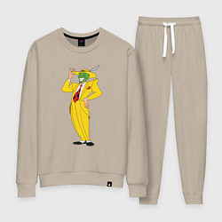 Костюм хлопковый женский Маска из мультсериала, цвет: миндальный