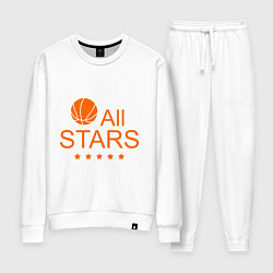 Костюм хлопковый женский All stars (баскетбол), цвет: белый