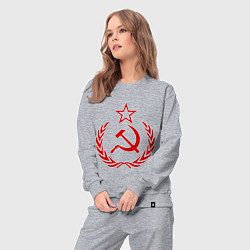 Костюм хлопковый женский СССР герб, цвет: меланж — фото 2