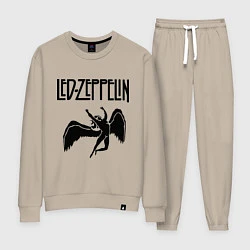 Костюм хлопковый женский Led Zeppelin, цвет: миндальный