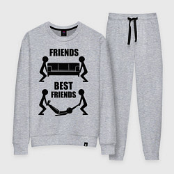 Костюм хлопковый женский Best friends, цвет: меланж