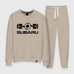 Костюм хлопковый женский Subaru, цвет: миндальный