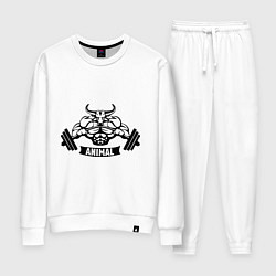 Костюм хлопковый женский Bodybuilder bull, цвет: белый