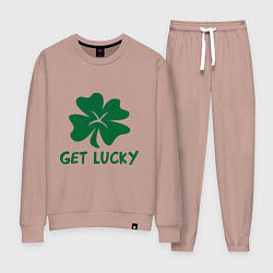 Костюм хлопковый женский Get lucky, цвет: пыльно-розовый