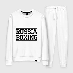 Костюм хлопковый женский Russia boxing, цвет: белый