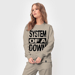 Костюм хлопковый женский System Of A Down, цвет: миндальный — фото 2