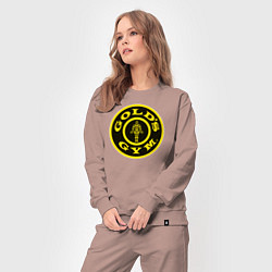 Костюм хлопковый женский Gold's Gym, цвет: пыльно-розовый — фото 2