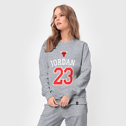Костюм хлопковый женский Jordan 23, цвет: меланж — фото 2