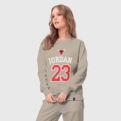 Костюм хлопковый женский Jordan 23, цвет: миндальный — фото 2