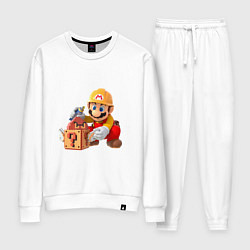 Костюм хлопковый женский Super Mario: Builder, цвет: белый