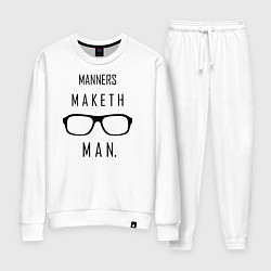 Костюм хлопковый женский Kingsman: Manners maketh man, цвет: белый