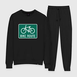Костюм хлопковый женский Дорога для велосипедистов, цвет: черный