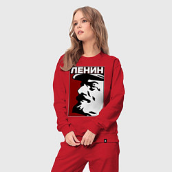 Костюм хлопковый женский Ленин, цвет: красный — фото 2
