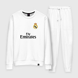 Костюм хлопковый женский Real Madrid: Fly Emirates, цвет: белый