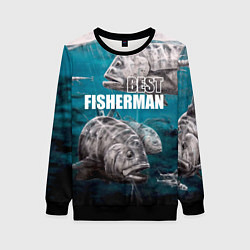 Свитшот женский Best fisherman, цвет: 3D-черный